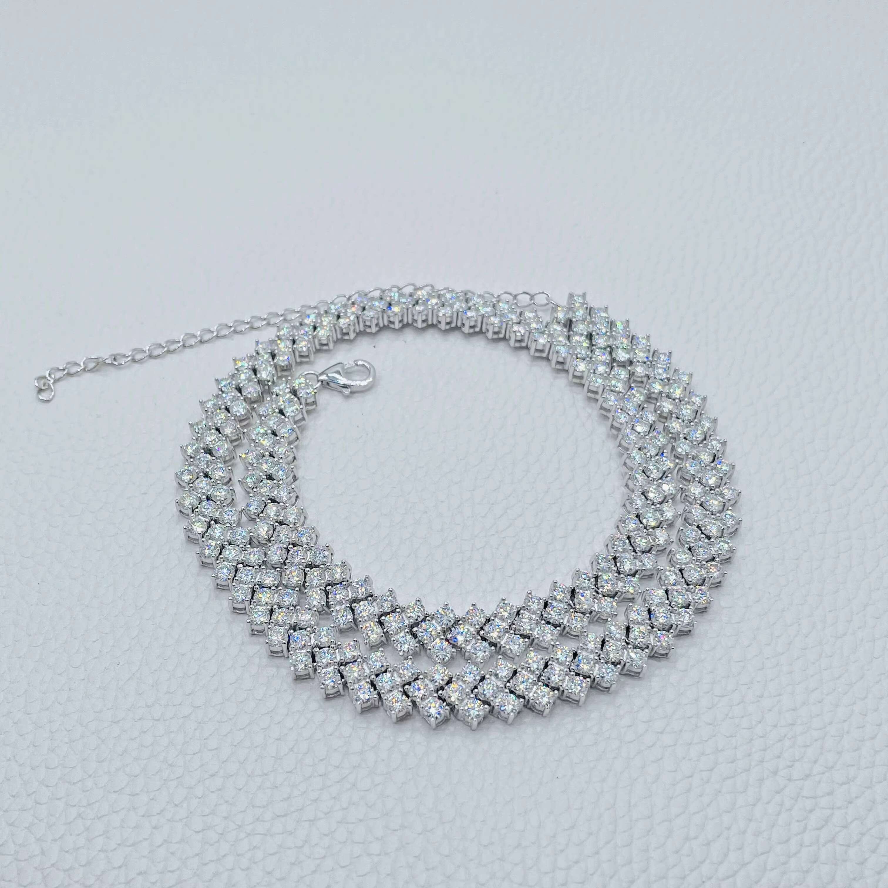 Moissanite Jewelry Hiphop Chain 10mm Cuban Mens Necklace Bling Iced Out Silver Cuban Link Chain in Stock