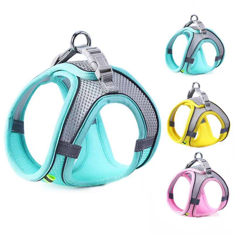 Cat Dog Harness Vest Chest Rope Set Reflective Breathable Adjustable Pet Harness for Small Medium Dogs Outdoor Walking - view 3