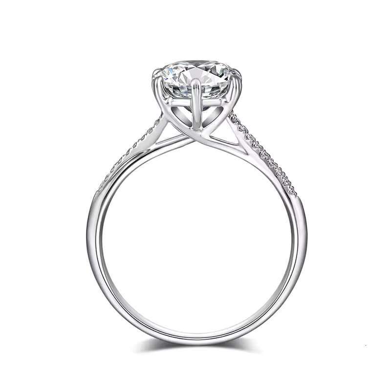 Fashion Custom Engagement Moissanite Rings Wedding Jewelry 925 Sterling Silver Ring for 18K Gold Plated