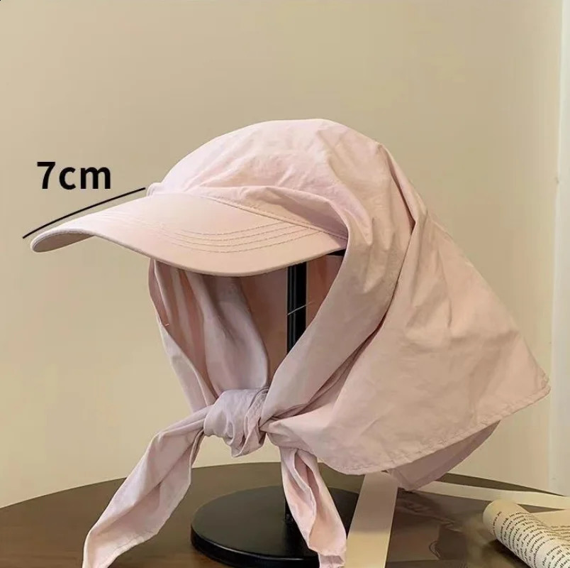 headscarf hat strap neck protection sunblock visor outdoor camping style cap 250424