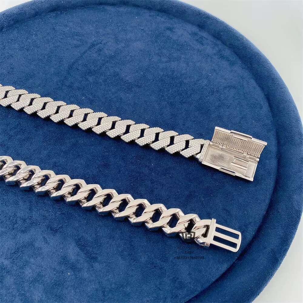 Buss Down Gra Certificates 18mm 4 Rows Moissanite Diamonds Ice Hiphop Heavy Big Cuban Link Chain