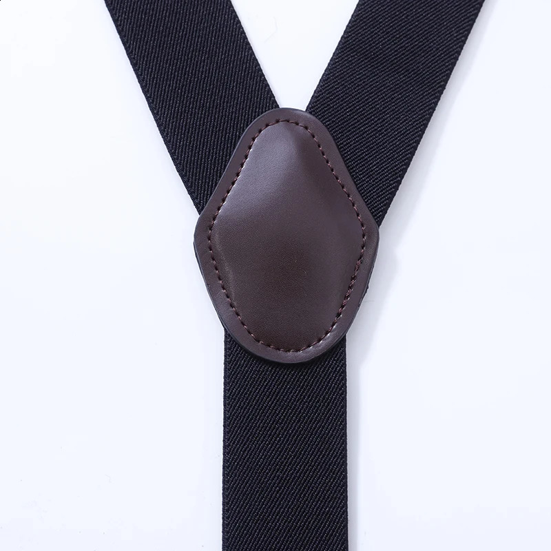 Vintage Suspenders for Men Heavy Duty Big Tall 3.5*120cm Wide Y Back 6 Metal Clips Adjustable Elastic Trouser Braces Strap Belt 250425