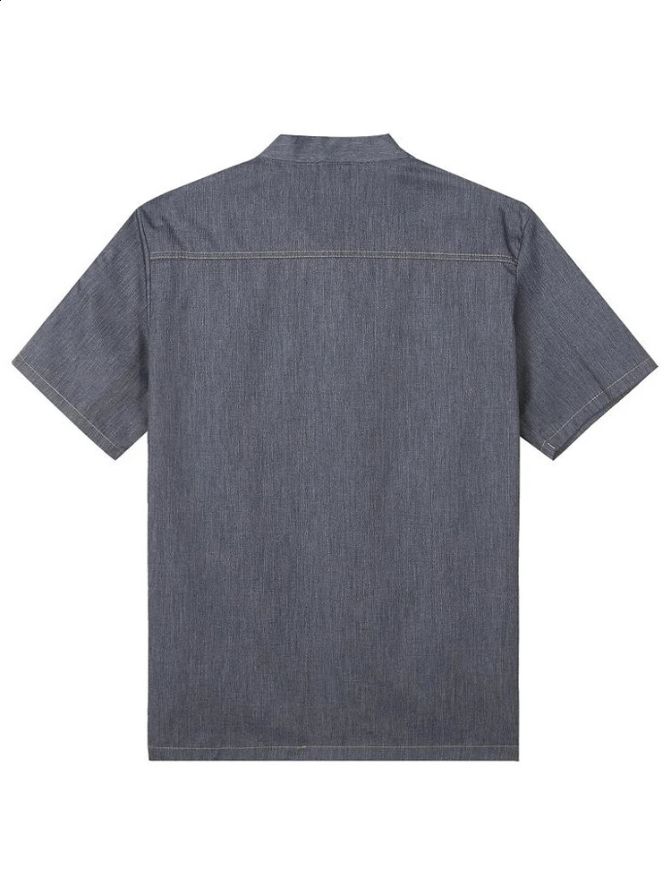 Cook el Restaurant Canteen Cake Shop Cafe Shirts Cooking Clothing Food Service Kitchen Work Uniform Adult Grey Chef Jacket Coat 250418