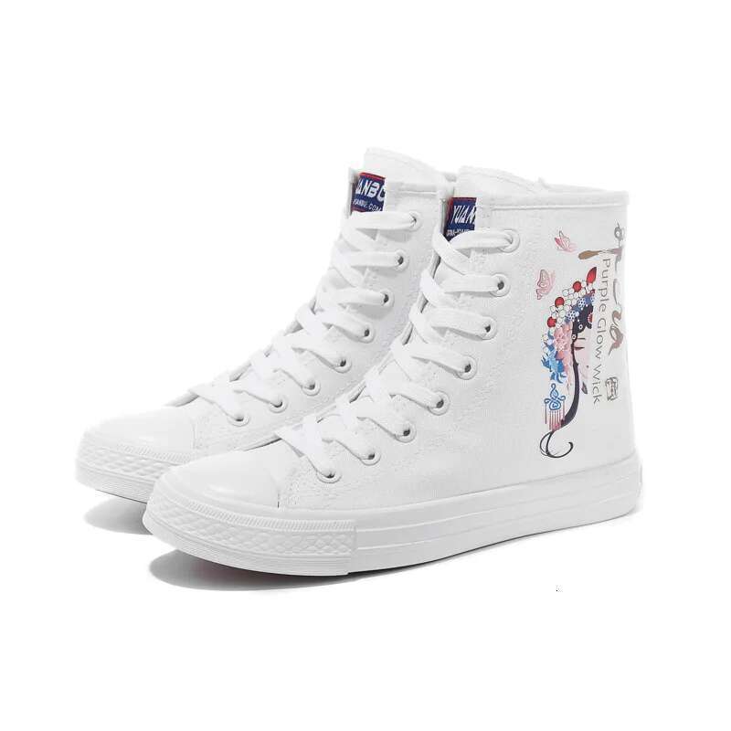 Spring new honeysuckle lace-up side zipper high-top couple canvas casual flat inner heightening large size women's shoes