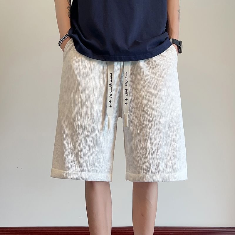 Texture sense, loose and hanging sensation, unisex summer American fashion brand plus size shorts, casual pants, versatile wide leg pants