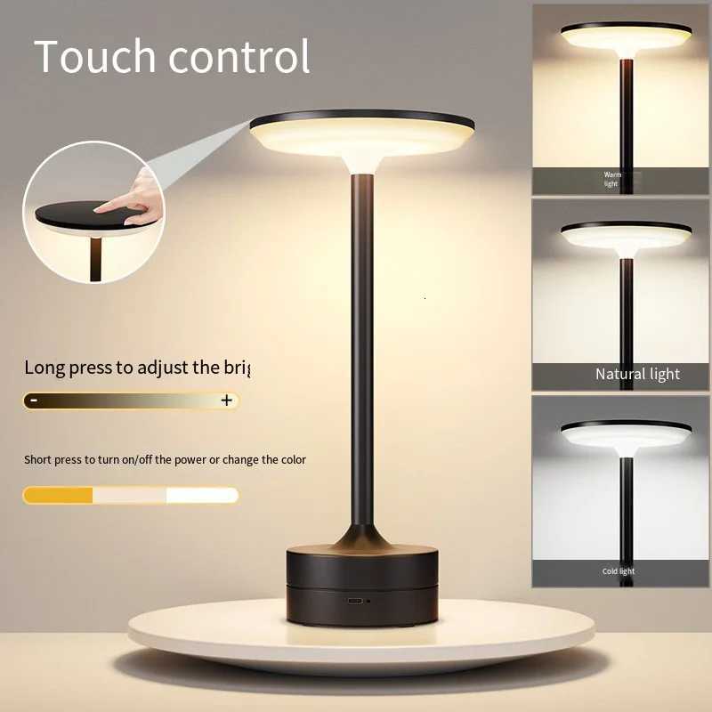 Wireless LED Table Lamp Touch Sensor Desktop Night Light USB Rechargeabl Portable Bedroom Night Light Reading Lamps Decor LightM251125