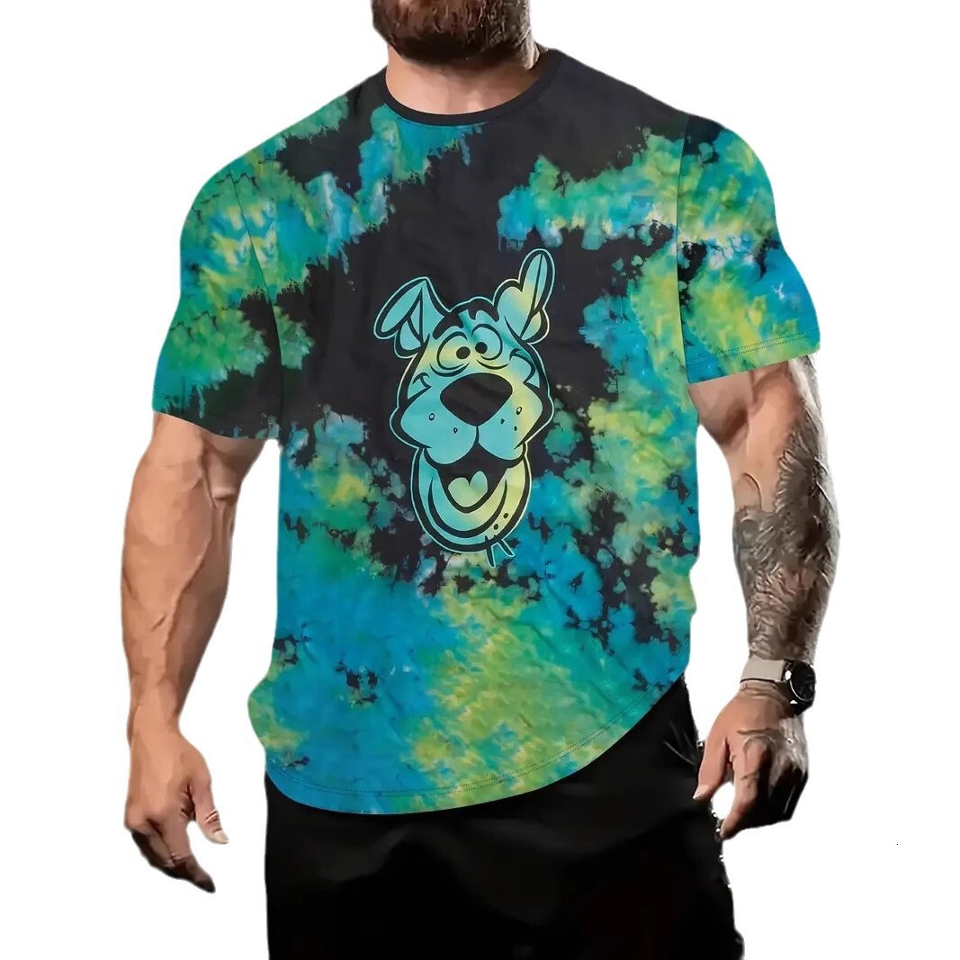 Fashion Designer Short Sleeve 3D Digital Printing Cartoon Animal Printed T-shirt Summer Round Neck Men's Top