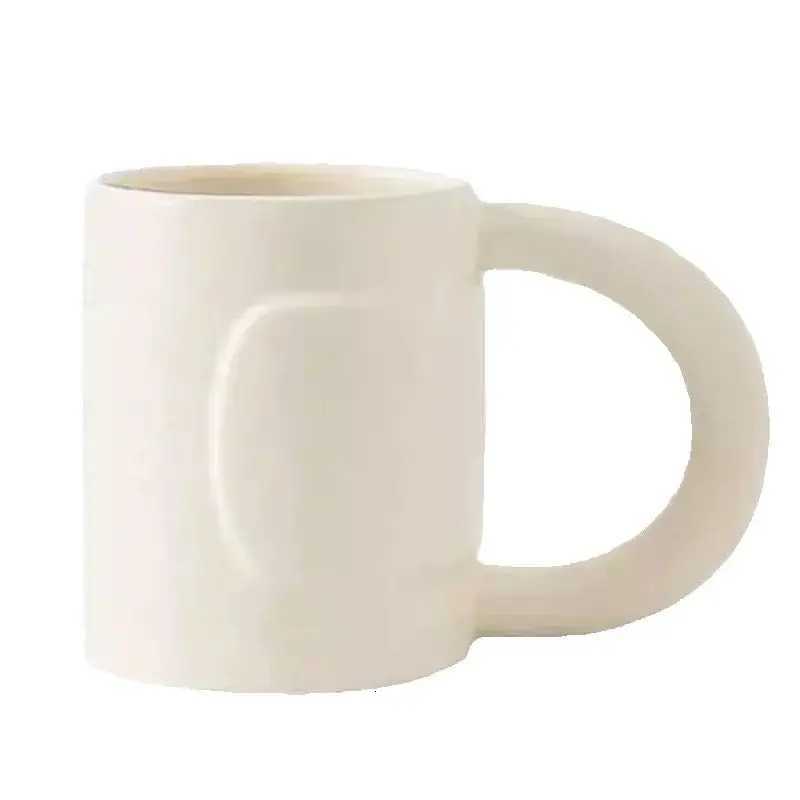 300ml Artistic Solid Color Simple Ceramic Mug Creative Office Design Styling Drinking Cup Female Large Capacity Coffee Milk Mugs Y251125