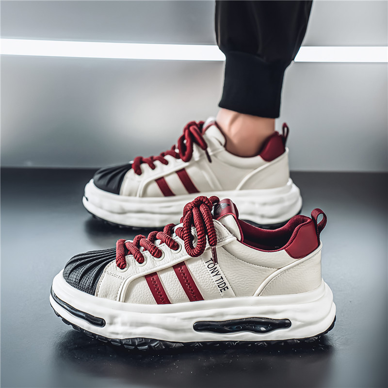 Free shipping 2025 spring summer trendy men shoes new casual sneakers thick sole height increasing running shoes size 39-44