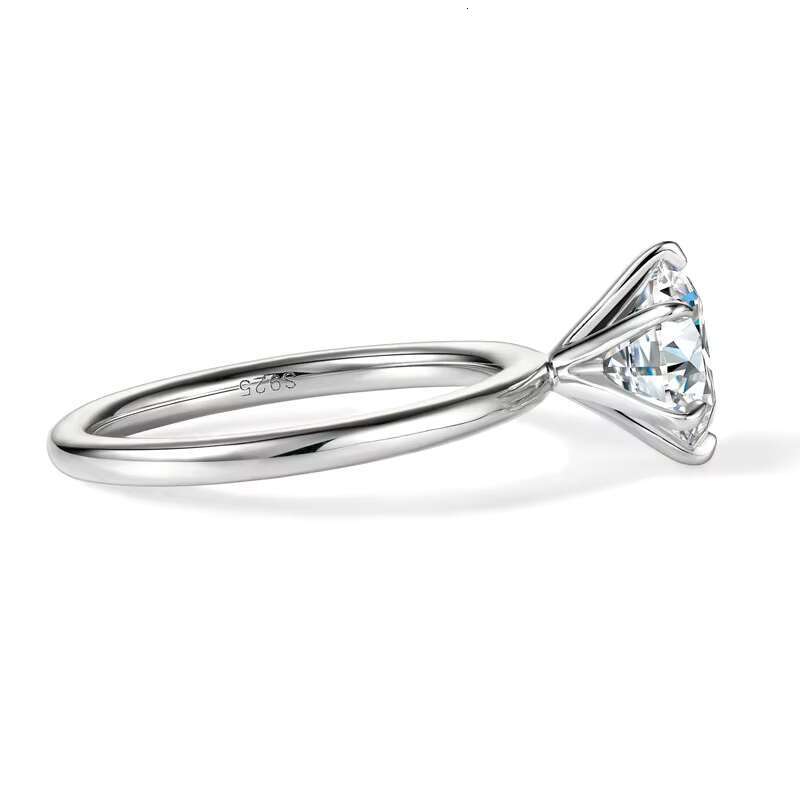 Fashion Jewelry Rings 925 Sterling Silver Moissanite Ring Engagement Wedding Diamond 2ct Solitaire Moissanite Rings