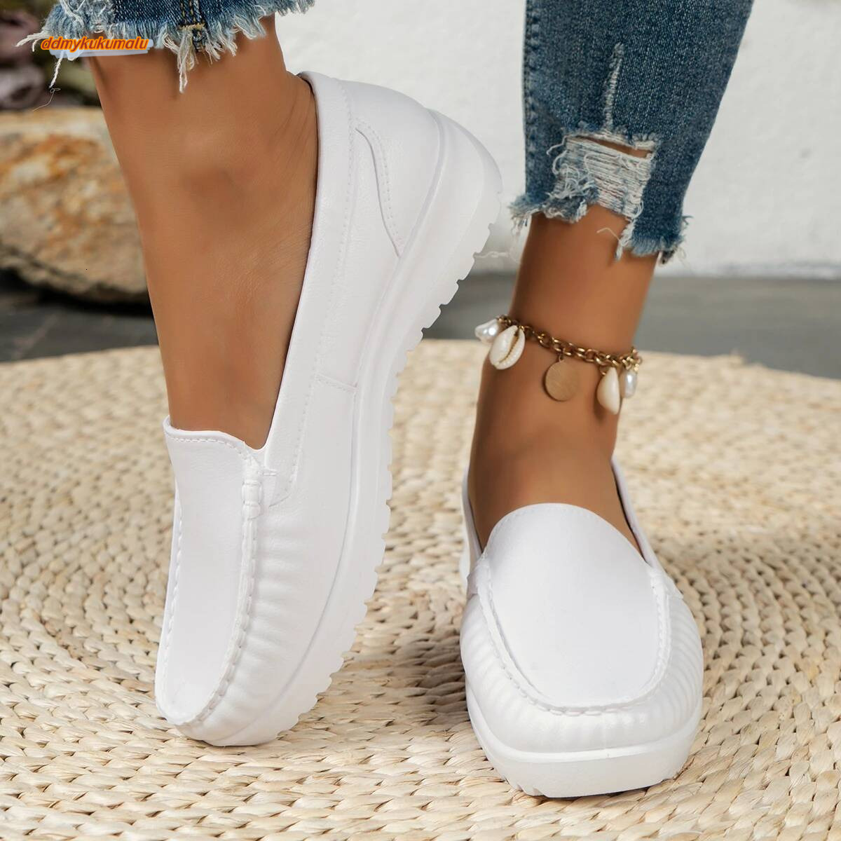 Spring and Autumn Casual Fashion Round Toe Flat Solid Color Comfortable Non-slip Wear-resistant Women's Shoes ddmykukumalu