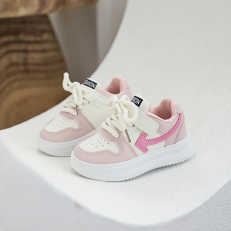 New design Shoes 2025 Autumn New Casual board shoes Anti-slip soft sole soft leather surface Breathable outdoor sports shoes for boys and girls Free S