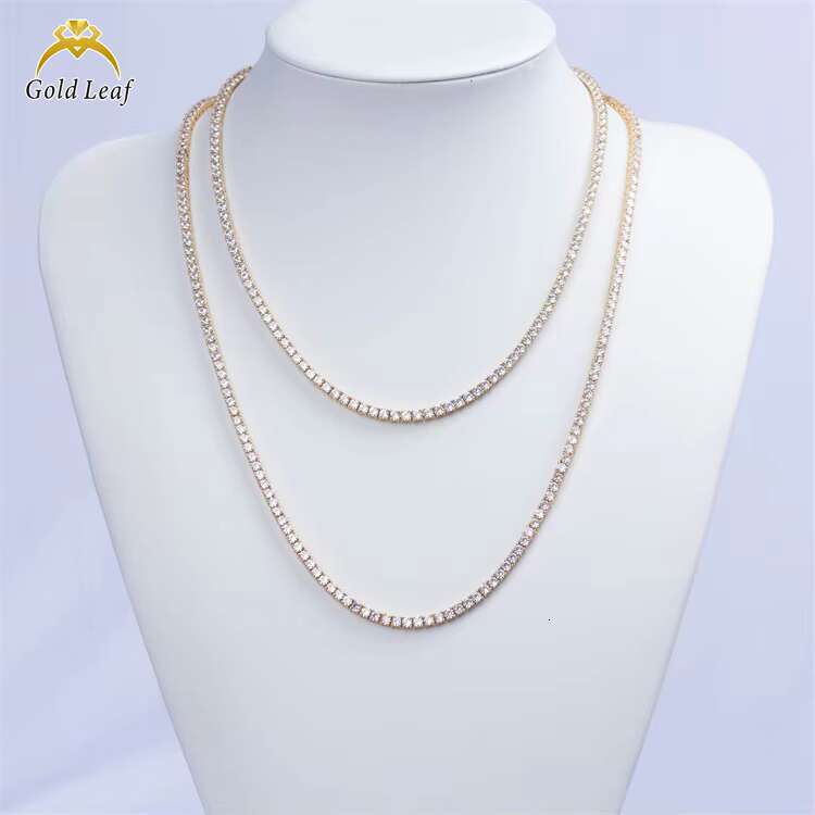 High-End Sterling Silver Custom Tennis Chain VVS Moissanite Pendants Necklace Luxury Jewelry