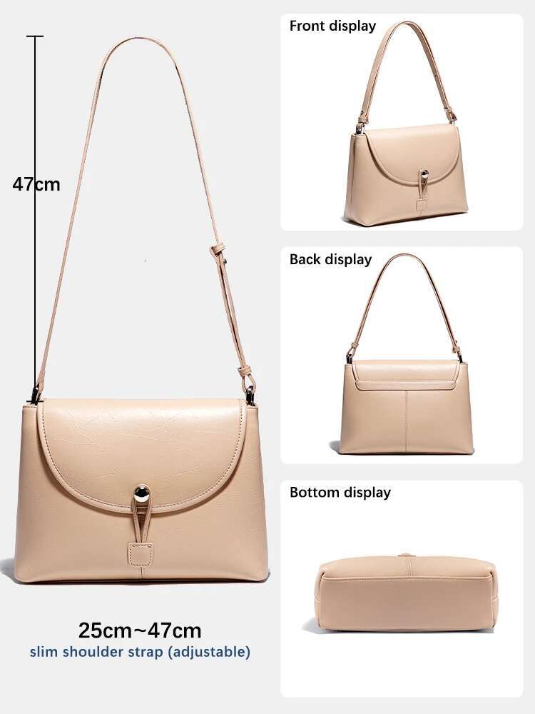 Zency 2024 Women's Soft Leather Handbag Large Pocket Tote Shoulder Crossbody Gift Lady Underarm Bag Adjustable