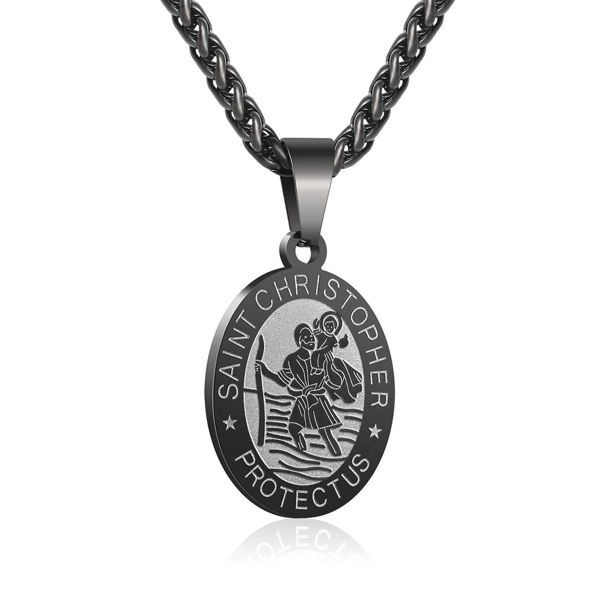 Double-sided Portrait Medal Cross Stainless Steel Pendant Necklace for Men and Women Y2K necklace men moissanite chain designer necklace designer jewe - view 4