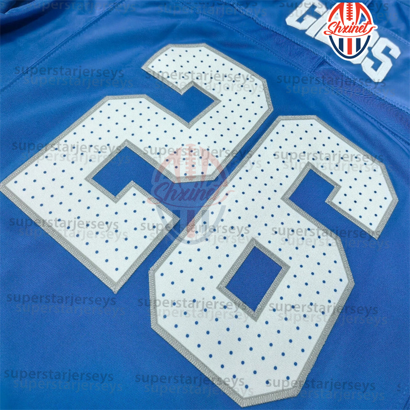 custom 0 Gibbs 2025 Salute Football Jersey 14 Amon-Ra St. Brown Jahmyr Jack Campbell Barry Sanders Jared Goff Jeff Okudah Johnson