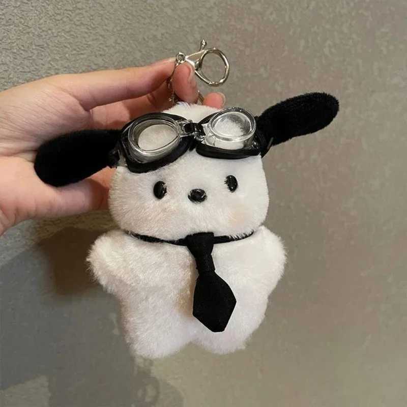 kawaii plush keychain cartoon doll pilot dog keychain car backpack pendant for kids couple christmas giftsXJ251125