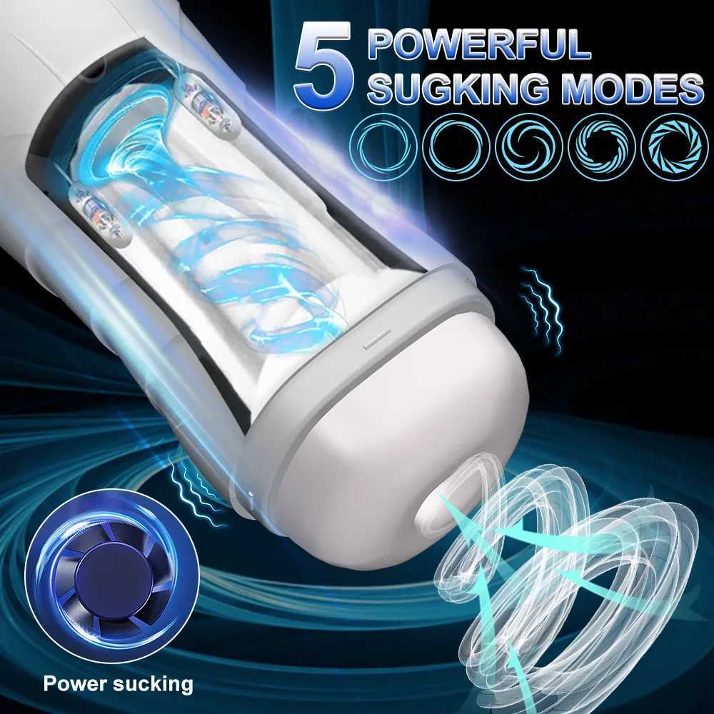 Men Automatic Sucking Masturbator Cup 0 Mode Deep Throat Blowjob Penis Stimulator Pocket Pussy Dicks Trainer Adult Male Sex Toy W251125