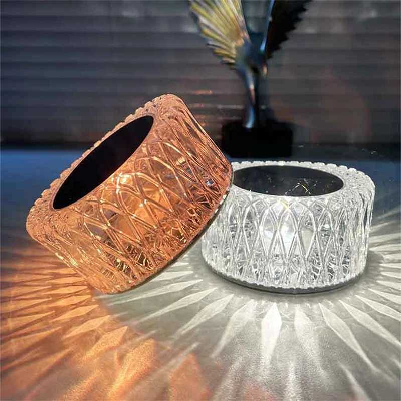 Creatively LED Crystal Table Lamp RGB USB Light Touch Projection For Home Bedroom Atmosphere Light Decoration LED Night LightM251125