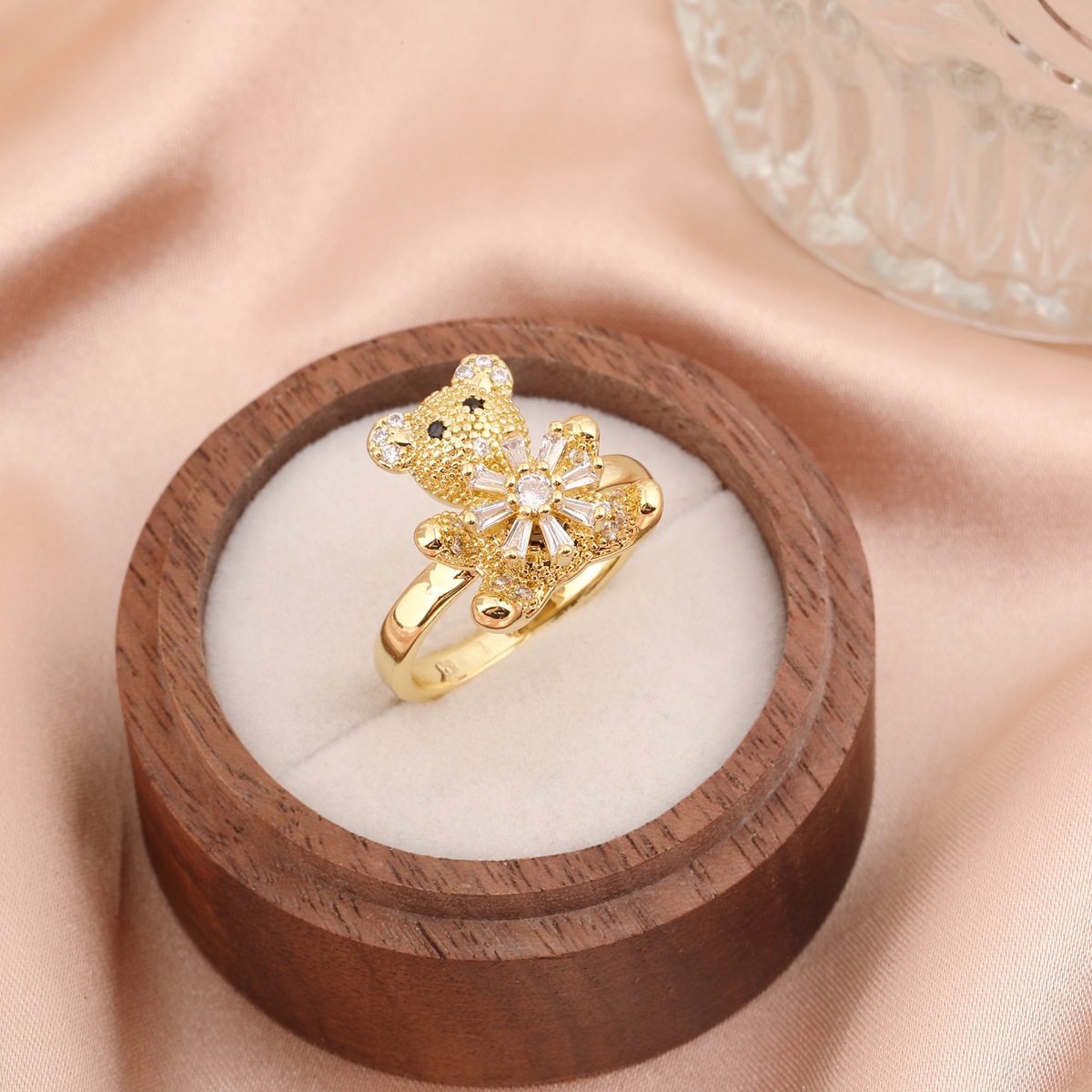 Rotatable ring cute little panda ring Designer Love Ring Heart Band Rings for Men and Women Luxury Fashion Jewelry Unisex Ring Gold Silver Rose Ring W - view 7