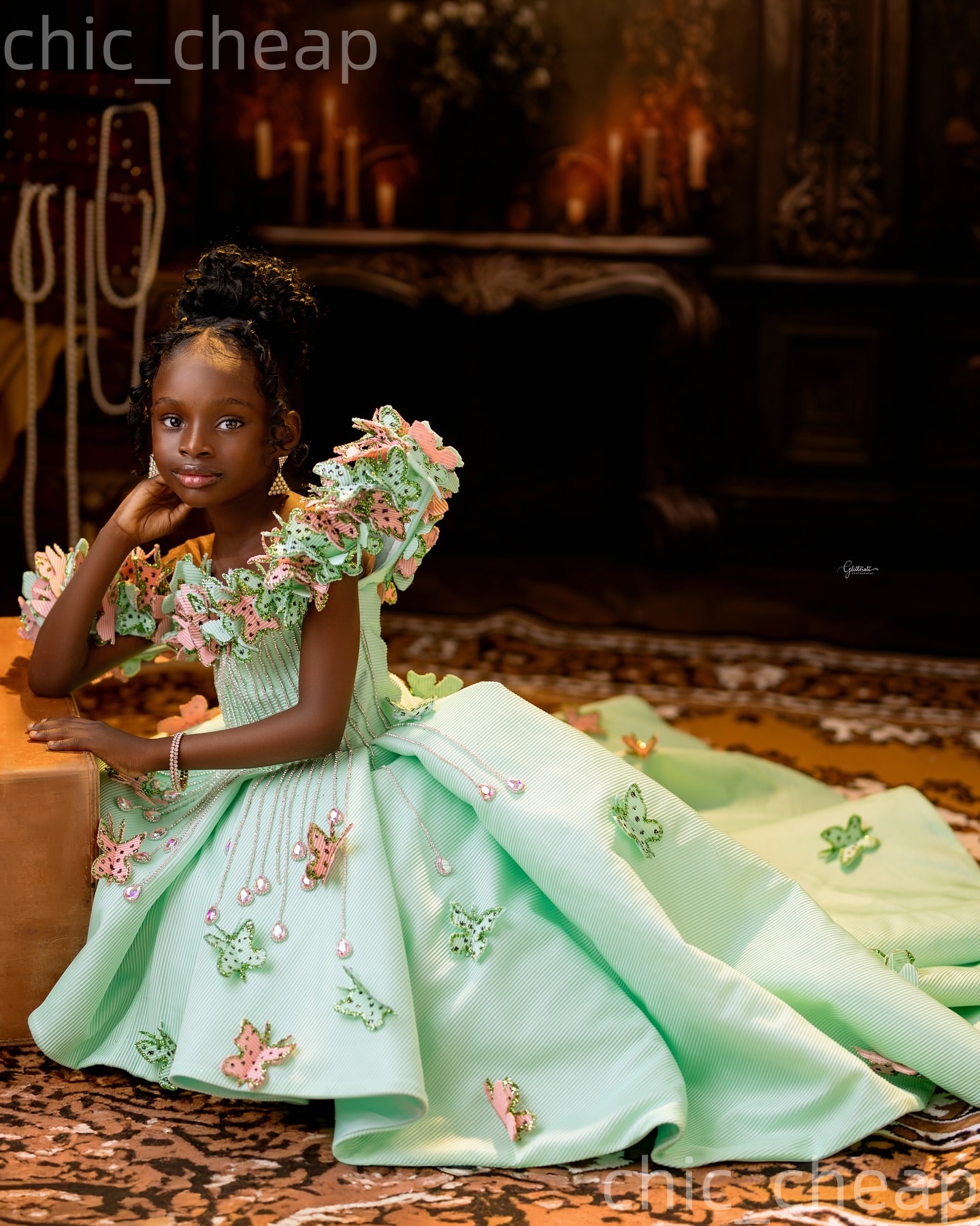 2026 Mint A-line Flower Girl Dresses Crystals Flowers Hi-Lo Satin Sheer Neck Little Girl Christmas Peageant Birthday Christening Tutu Dress Gowns ZJ42