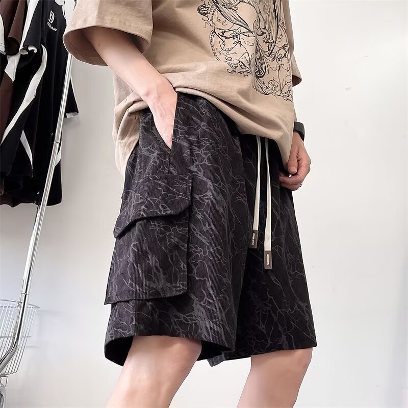 Men's summer five quarter pants, trendy versatile shorts, breathable comfortable, loose sports and casual pants