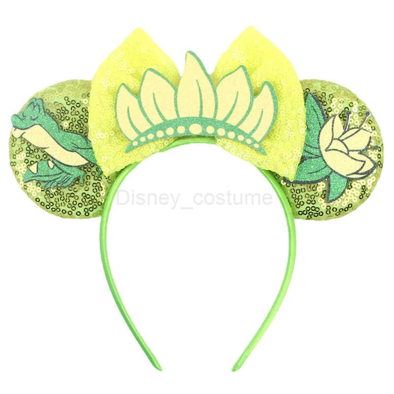 Disney Cartoon Disney Mickey Mouse Ear Headband Children Adult Festival Party Glitter 5 Bow Hair Baby Girl Party Hair Accessories X250425