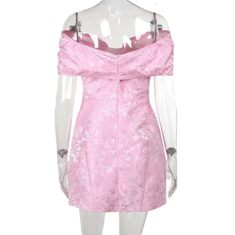 Dongdumaoyi Townlike Jacquard Elegant Waist Wrap A Line Dress Women Mini Spring Summer Bow Backless Sexy Party Dresses