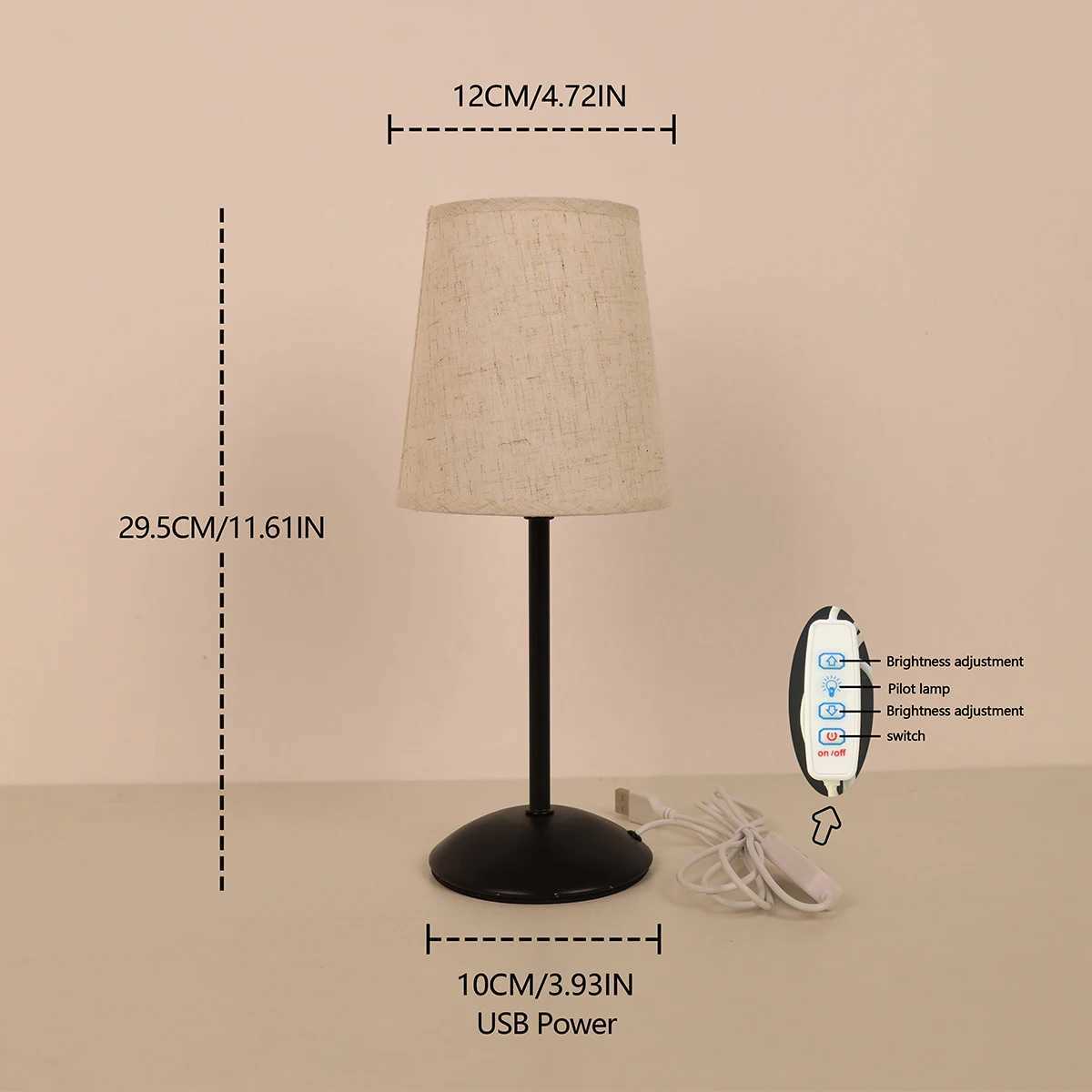Modern minimalist and aesthetically pleasing fabric table lamp single color warm light LED home decoration lighting table lampM251125