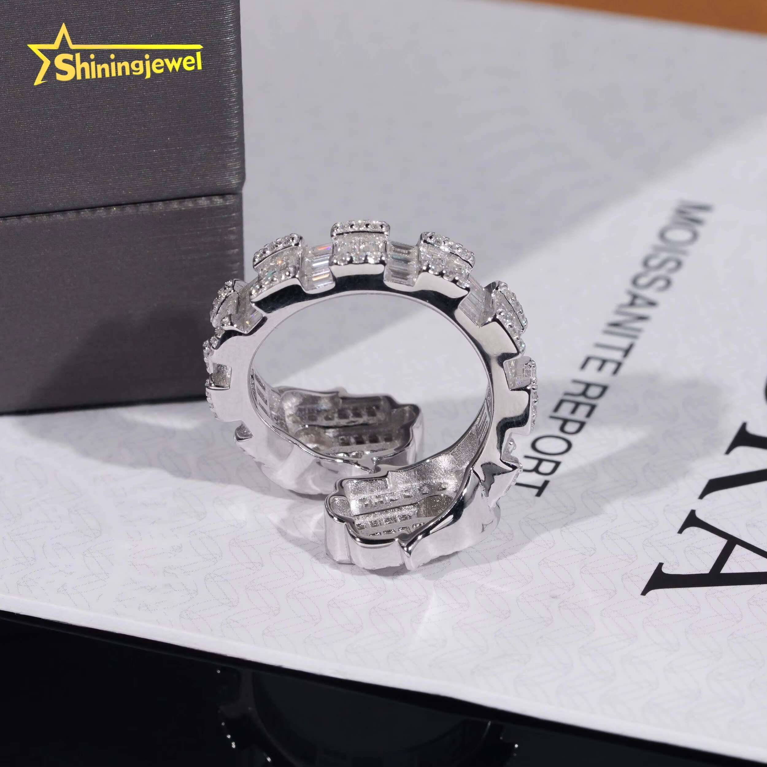 GRA Certificate 925 Sterling Silver Hip Hop Jewelry Gold Plated Hip Hop Jewelry New Style VVS Diamond Moissanite Hip Hop Ring
