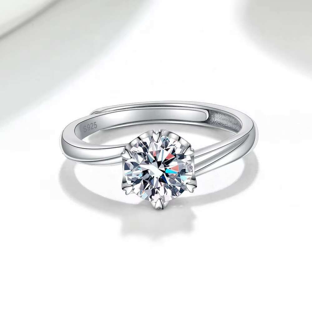 Hot Sell Sterling Silver Rings 925 Customized Moissanite Non Fade Silver Jewelry Luxury Wedding Engagement Ring for Women