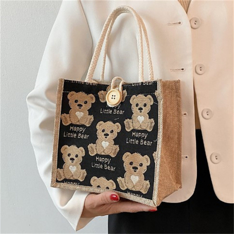 New Free Delivery Designer Shoes By 2025 Little Bear Linen Women's Outgoing Handbag 2024 Internet Celebrity Instagram Small Student One Shoulder 