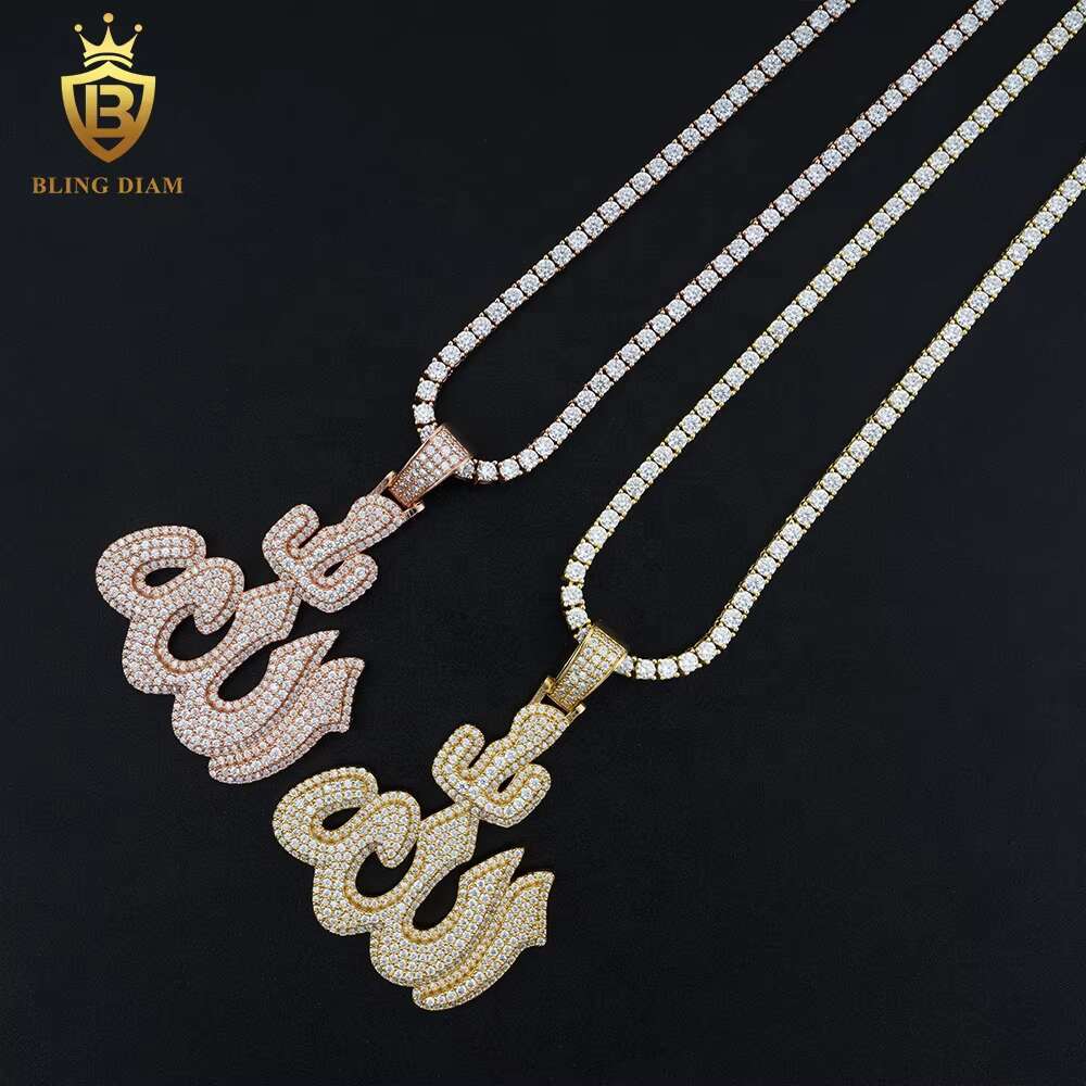 Pass Diamond Tester VVS Moissanite Pendant Symbol Charm Hip Hop Jewelry S925 Diamond Iced Out Pendant