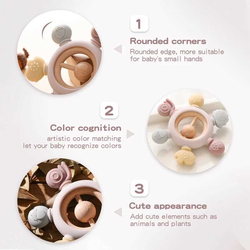 10pcs Food Grade Silicone Teether for 1-12 Months Babies Newborn Essential Animals Teether Teething Relief Teeth Toy G251125