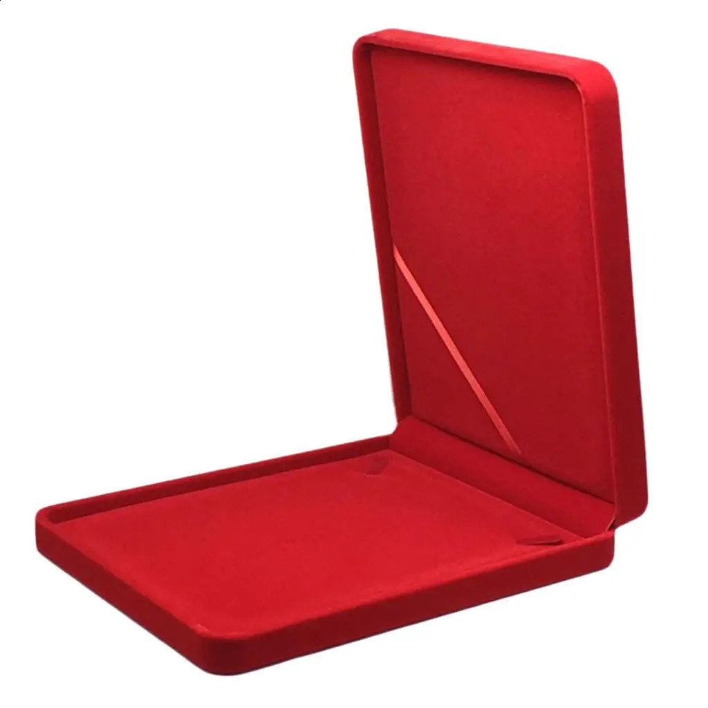 Soft Velvet Necklace Pendant Box Case With Lid Storage Jewelry Organizer Trinket Display Holder Large Earrings Storage Gift Box 250424