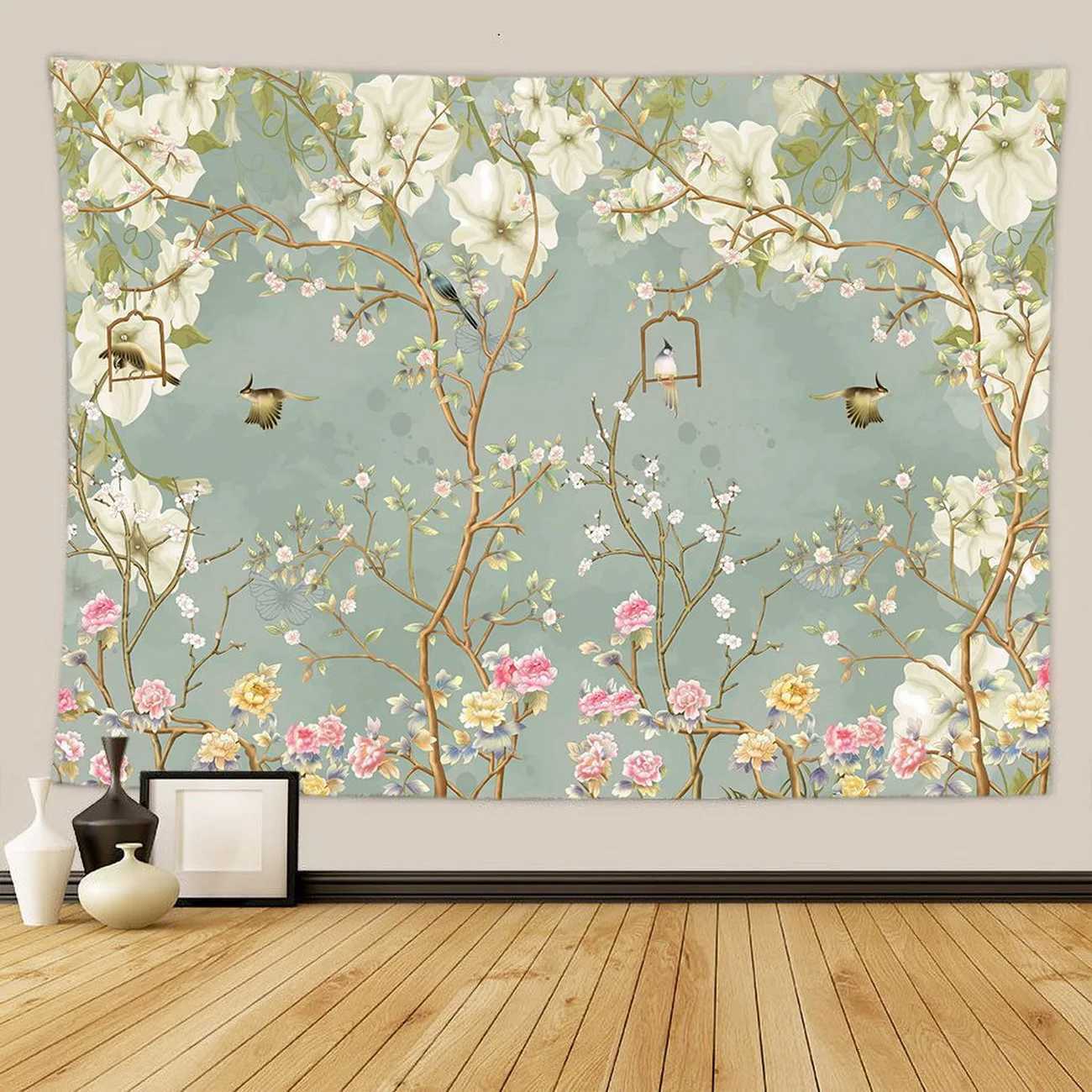 Flowers Tapestry Room Decor Aesthetic Living ation Wall Hanging Boho HouseM251125