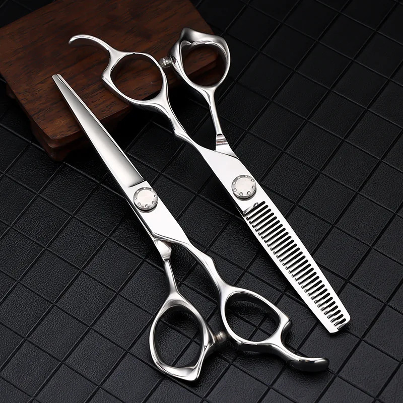 Professional 6 Salon-Grade Scissors Set - Hair Thinning Texturizing Shears Anti-Rust Barber Tools for Salon Home 250424