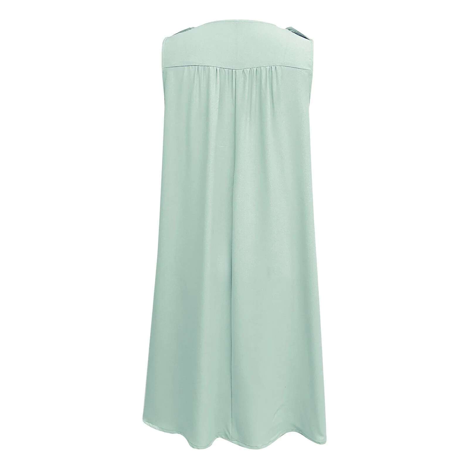Dongdumaoyi O Neck Front Button Dress Trend Sexy Elegant Chic Dresses Loose Solid Color Sleeveless Women