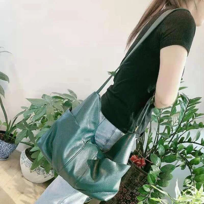Designer Bag Genuine Leather Shoulder Capacity 100% Natural Cowhide Tote Women Big Casual Satchel Top Quality Multi Pockets Bags