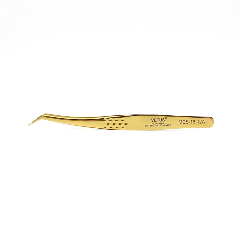 VETUS Colorful Ultra-Rigid Curved Stainless Steel Eyelash Extension Tweezers Anti-Static Lashes Tweezers for Beauty Watch Tools 250422