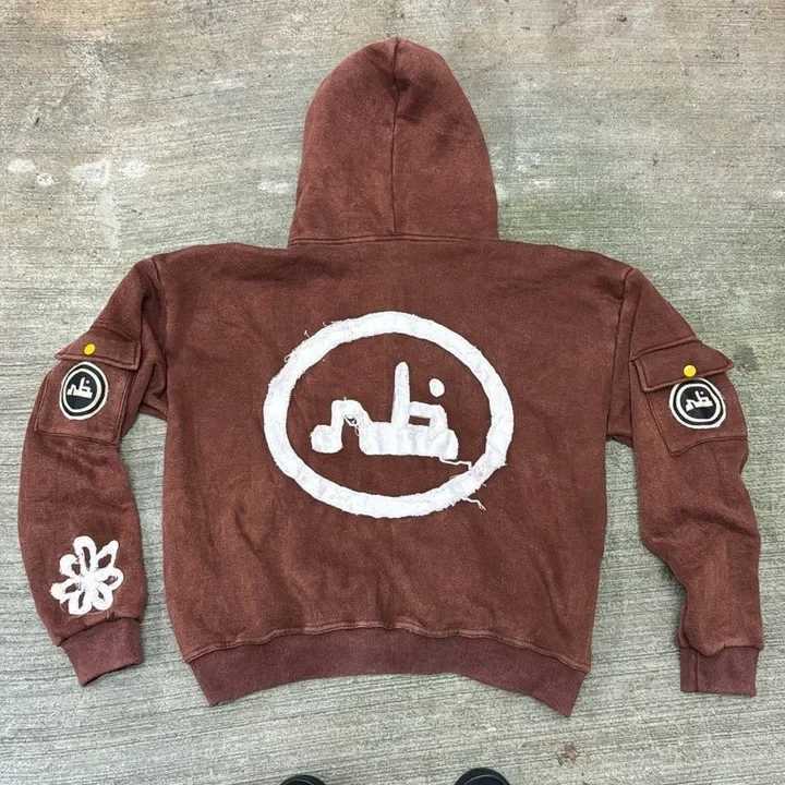 Y2K Zipper Hoodie Harajuku Hip Hop New Fashion Patch Embroidery Super Large Hoodie Mens Loose Casual Hoodie Jacket Street Wear w250425