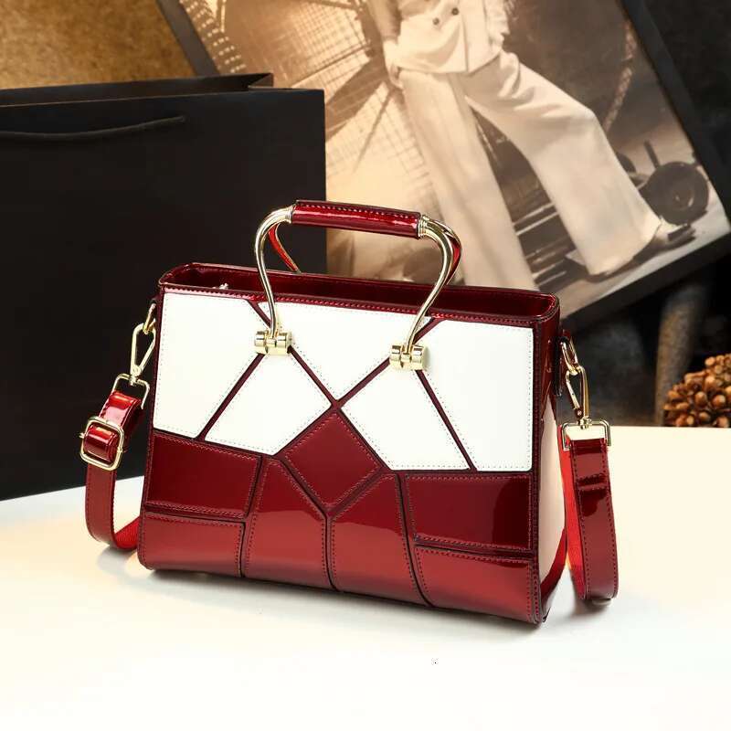 Spring new patent leather geometric dia ing handbag banquet dress one-shoulder cross-body fashion women's bag