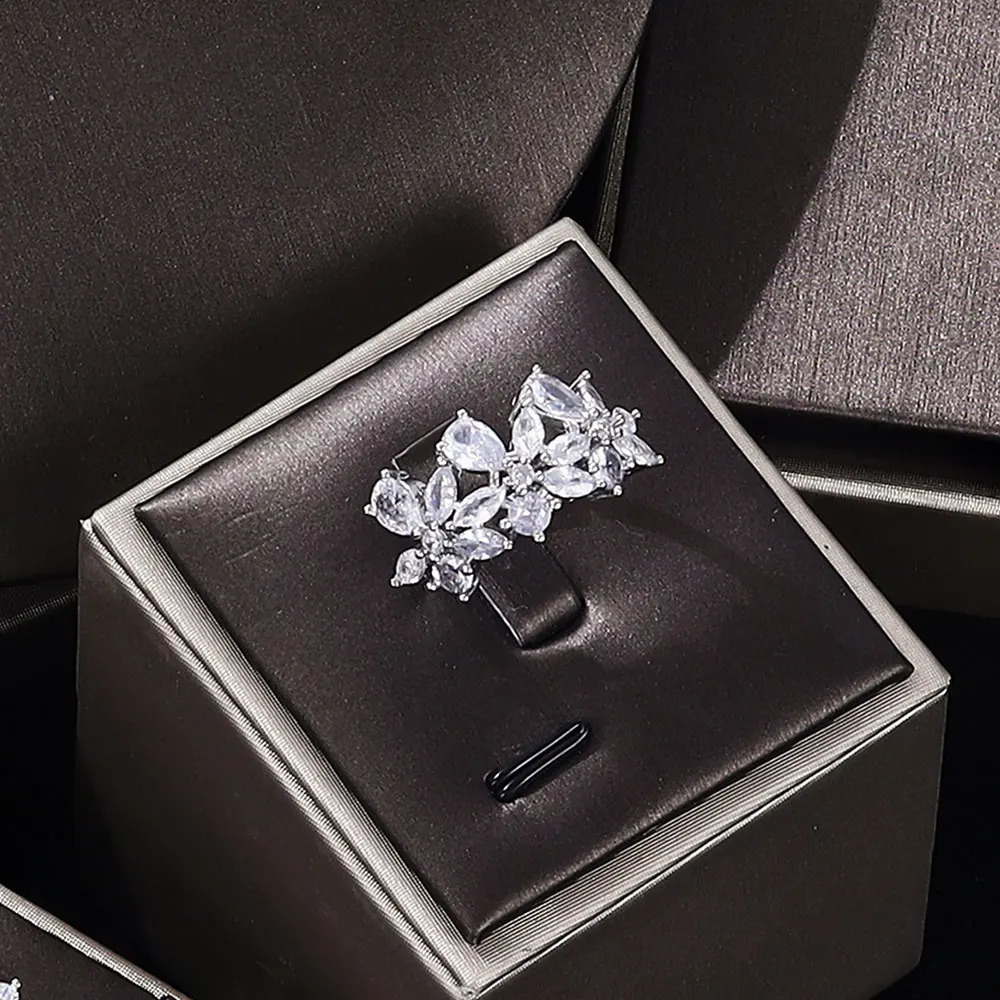 four-piece cubic zirconia bridal jewelry set womens party Dubai crystal wedding in Central Asia 250417