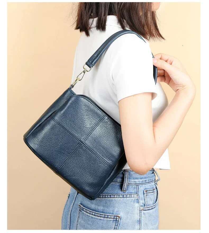 Genuine Leather Women Underarm Versatile Shoulder Handbag Cowhide Female Crossbody Bag