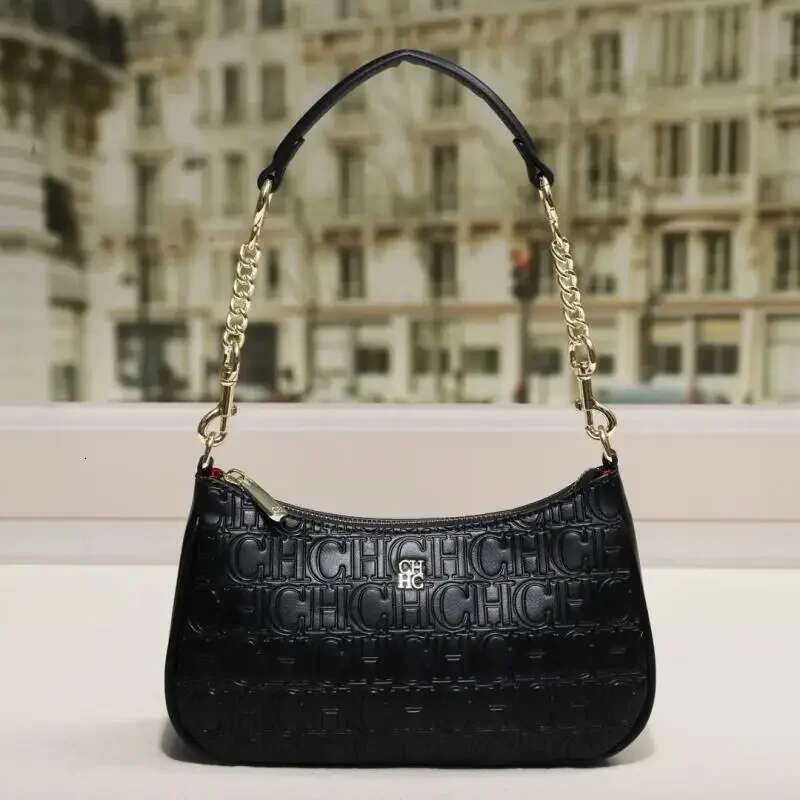 CH Women's Handbag Partition Durable Brand Fashion Large Capacity Bent Moon Simple Shoulder Crossbody Bag