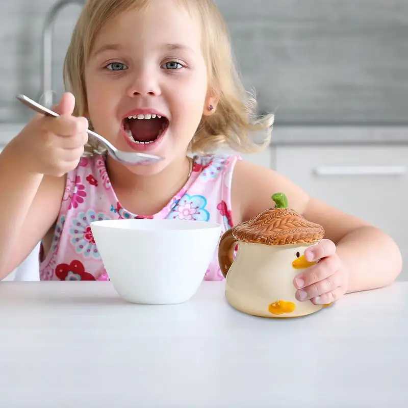 Cute Duck Mug Ceramic Duck Mug With Hat Lid 400ml Cartoon Ceramic Drinkware Tableware With Handle For Kids And Adult Christmas Y251125