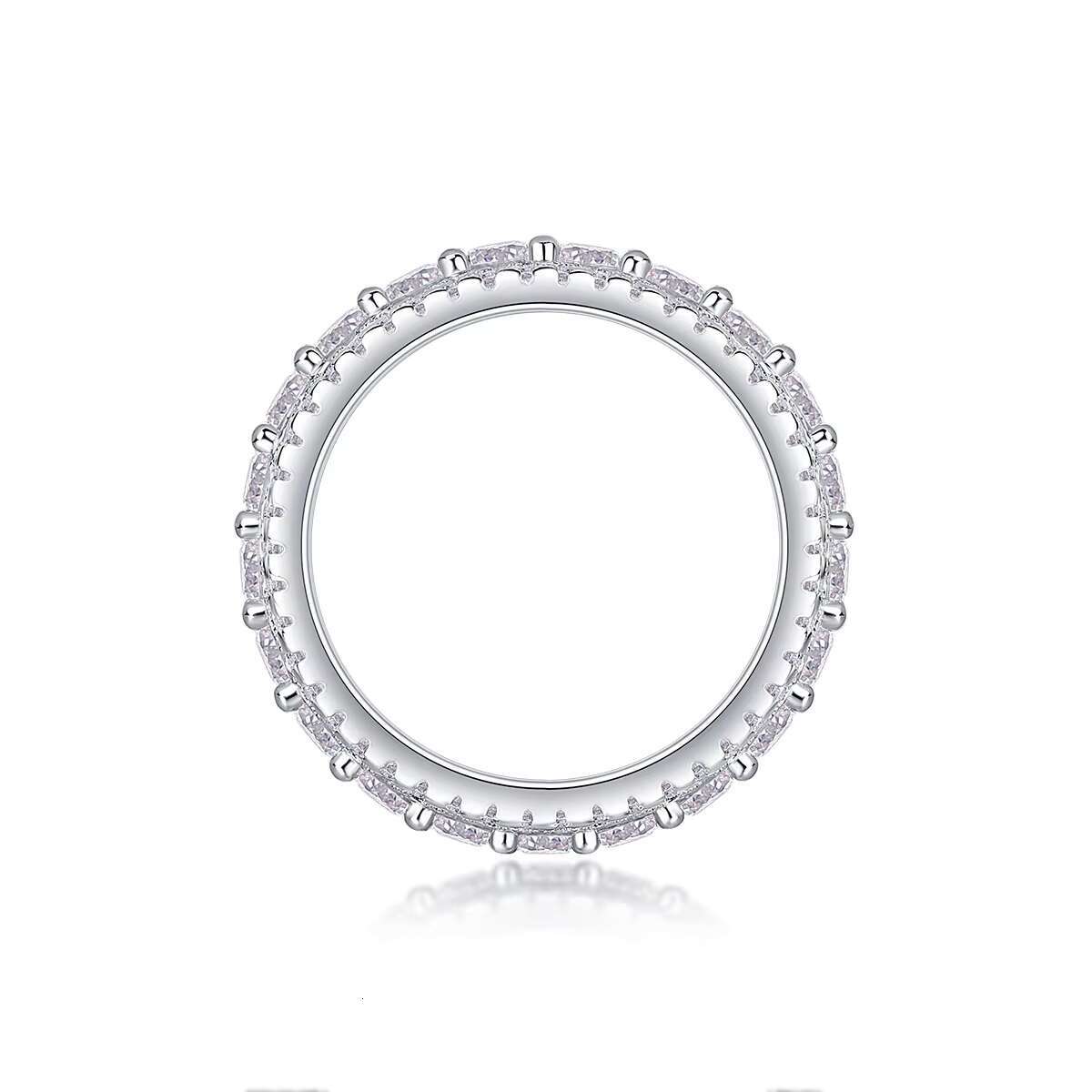 DE Fashion Iced Out Moissanite Ring 6mm Wide Iced Out Moissanite Rings 925 Silver D Color Moissanite Rings with GRA Certificate
