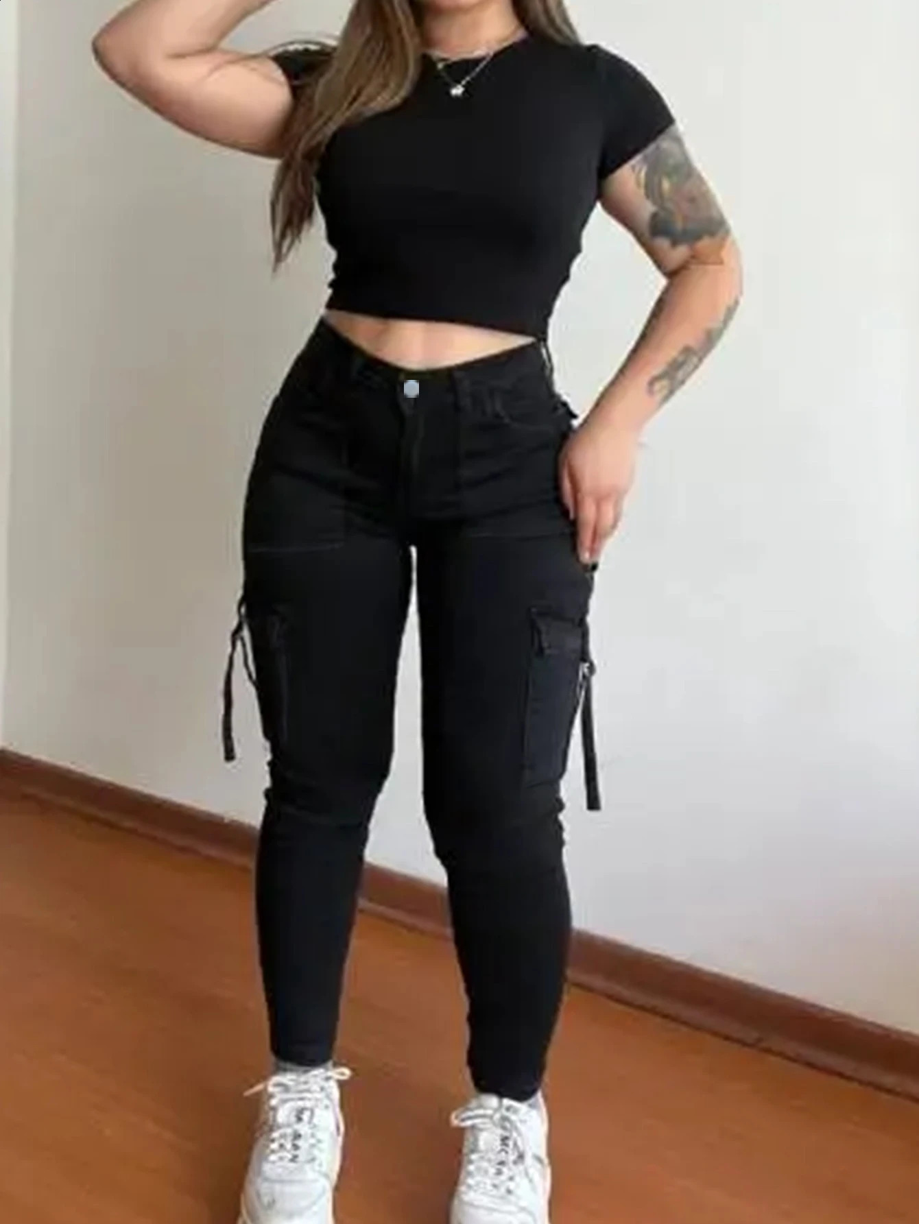 Womens Y2K style slim fit casual denim pants Fashion and set 250420