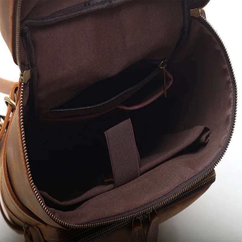 Designer Bag Zency Men's Shoulder Cowhide Large Travel Computer Bag Schoolbag Retro Business Backpack Genuine Leather