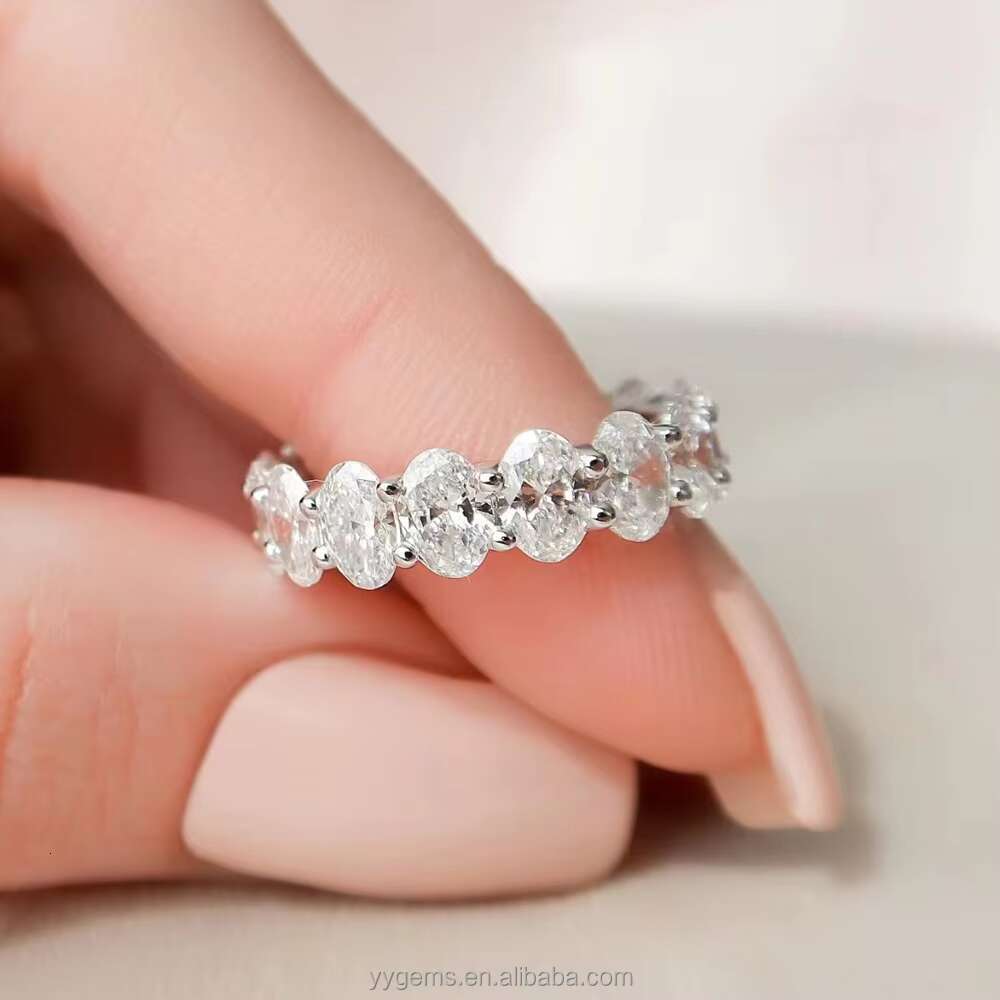 Fine Jewelry Fashion 10K/14K/18K Gold Fancy Diamonds Moissanite Timeless Eternity Wedding Band Rings for Women